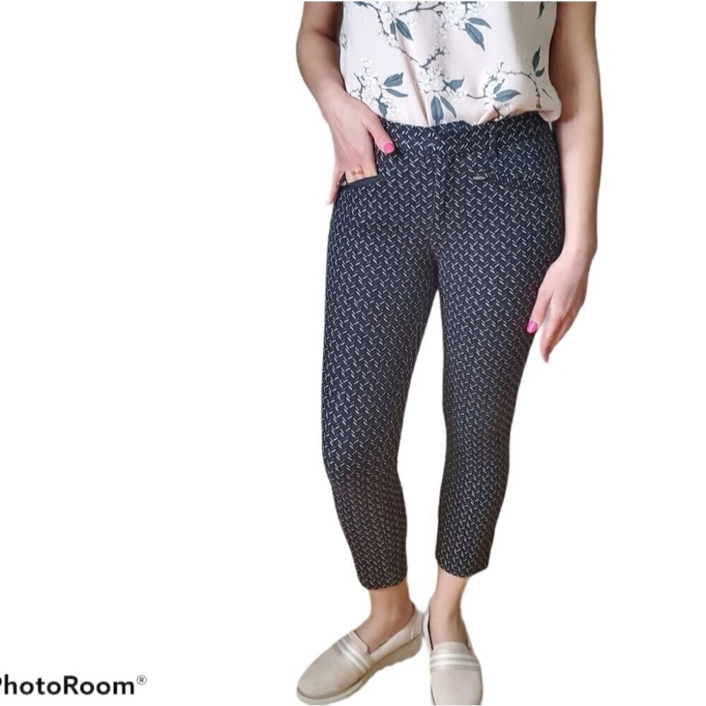 Gap Skinny Ankle Black Patterned Pants